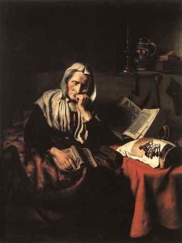 MAES Nicolaes Old Woman Dozing  A4 Photo Print
