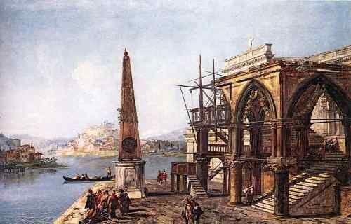 MARIESCHI Michele Imaginative View with Obelisk  A4 Photo Print