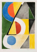 MATT Sonia Delaunay abstract composition with triangles and semicircles A4 Photo Print