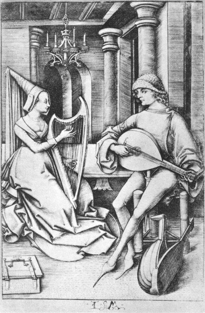 MECKENEM Israhel van the Younger The Lute Player And The Harpist Art A4 Photo Print