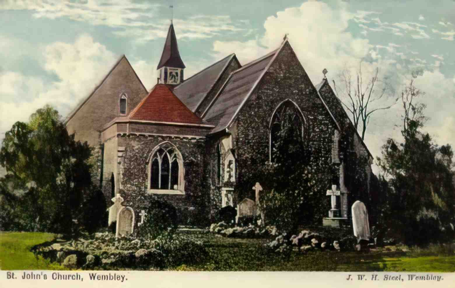MIddlesex Wembley St Johns Church Vintage A4 Photo Print