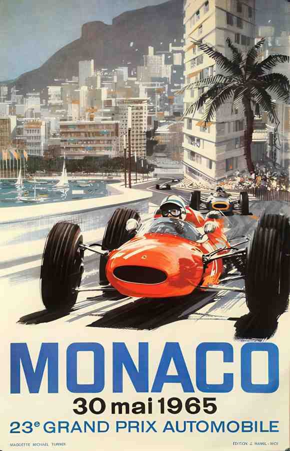 MONACO65 Vintage Advert A4 Photo Print
