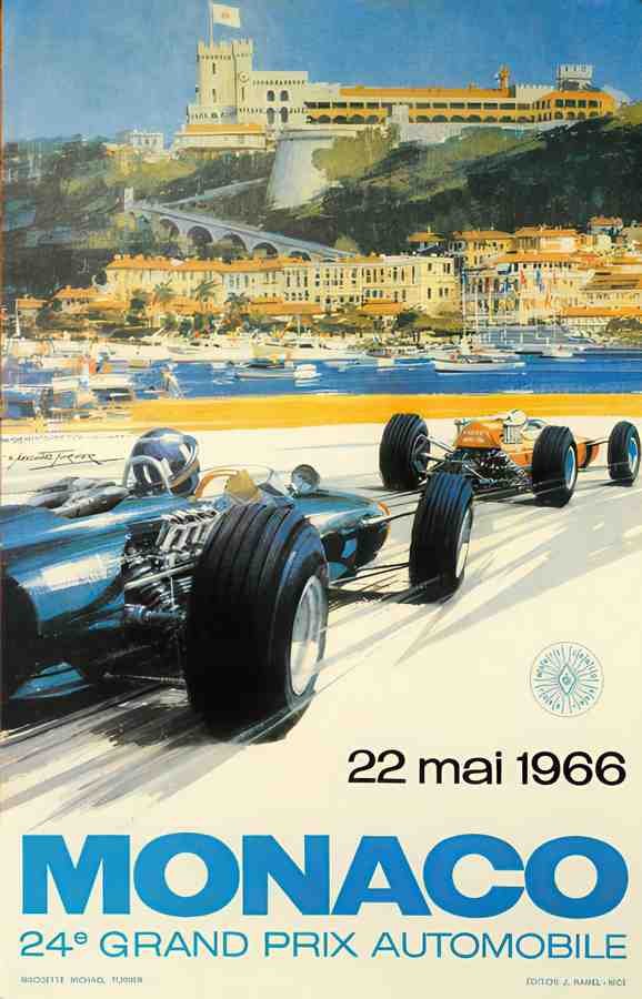 MONACO66 Vintage Advert A4 Photo Print