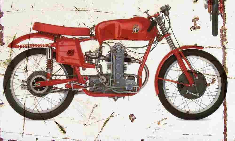 MV Agusta 125 1953 Aged Vintage A4 Photo Print