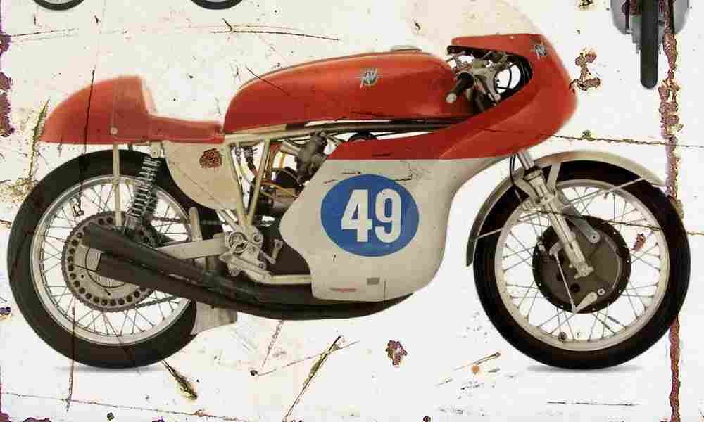MV Agusta 350 1961 Aged Vintage A4 Photo Print
