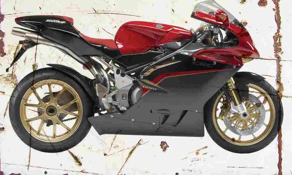 MV Agusta F4 1000 Tamburini 2004 Aged Vintage A4 Photo Print