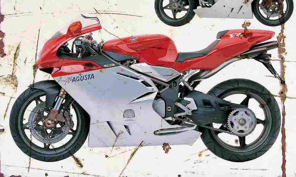 MV Agusta F4Strada 2002 Aged Vintage A4 Photo Print
