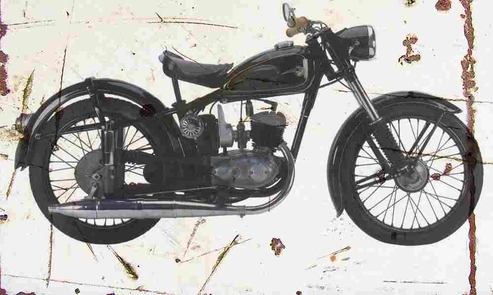 MZ RT125 1956 Aged Vintage A4 Photo Print