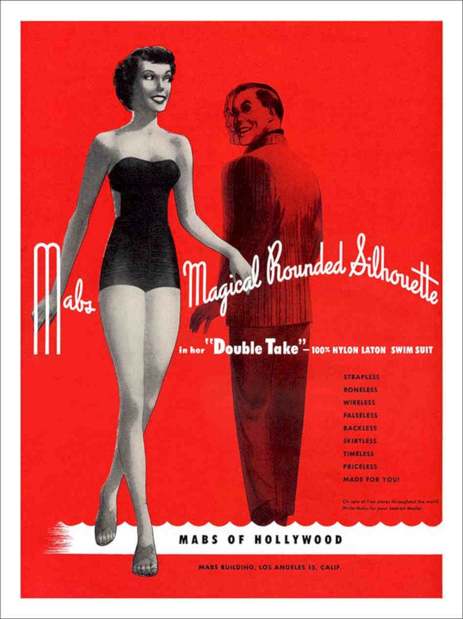 Mabs Of Hollywood Swimwear Advert 1950s Vintage Retro Advert Poster A4 Photo Pr
