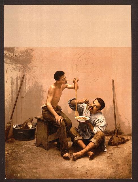 Macaroni seller Naples Vintage A4 Photo Print