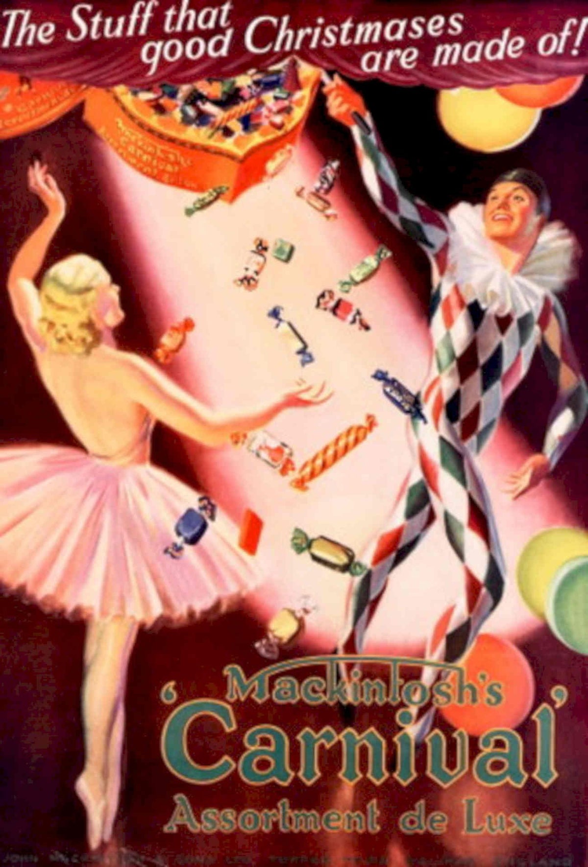 Macintosh Carnival Christmas 1930s Vintage Retro Advert Poster