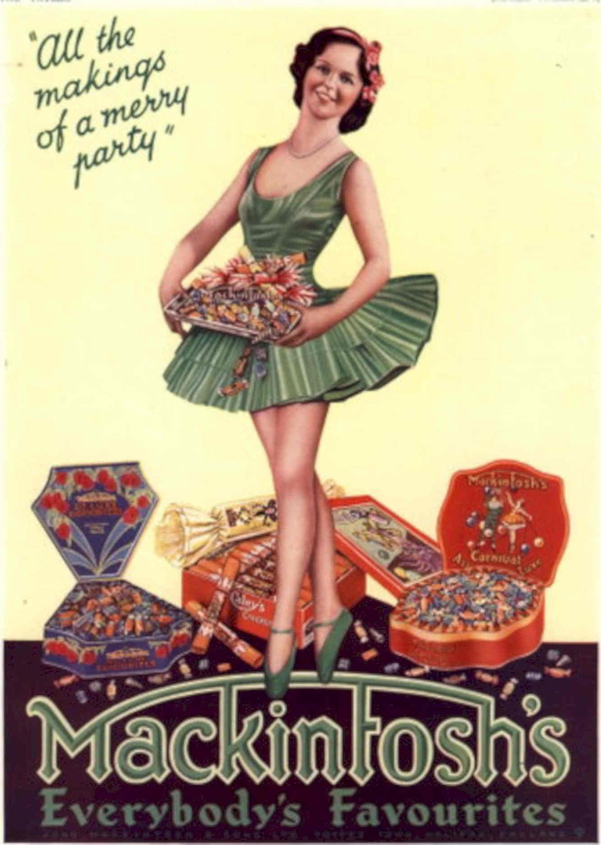 Mackintosh Chocolates Party 1930s Vintage Retro Advert Poster