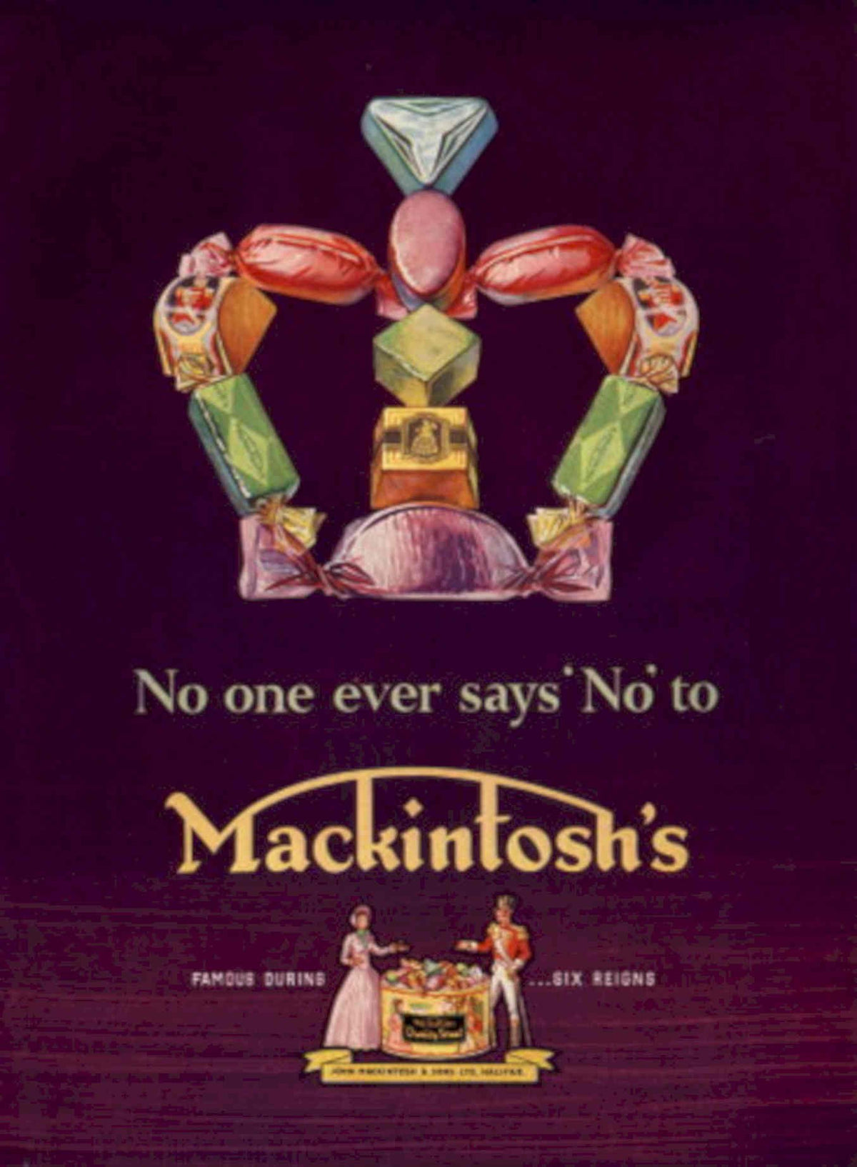 Mackintosh Crown Reigns 1950s Vintage Retro Advert Poster