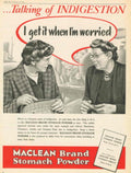 Maclean Stomach Powder 1950s Vintage Retro Advert Poster