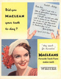 Macleans Peroxide Teeth 1950s Vintage Retro Advert Poster