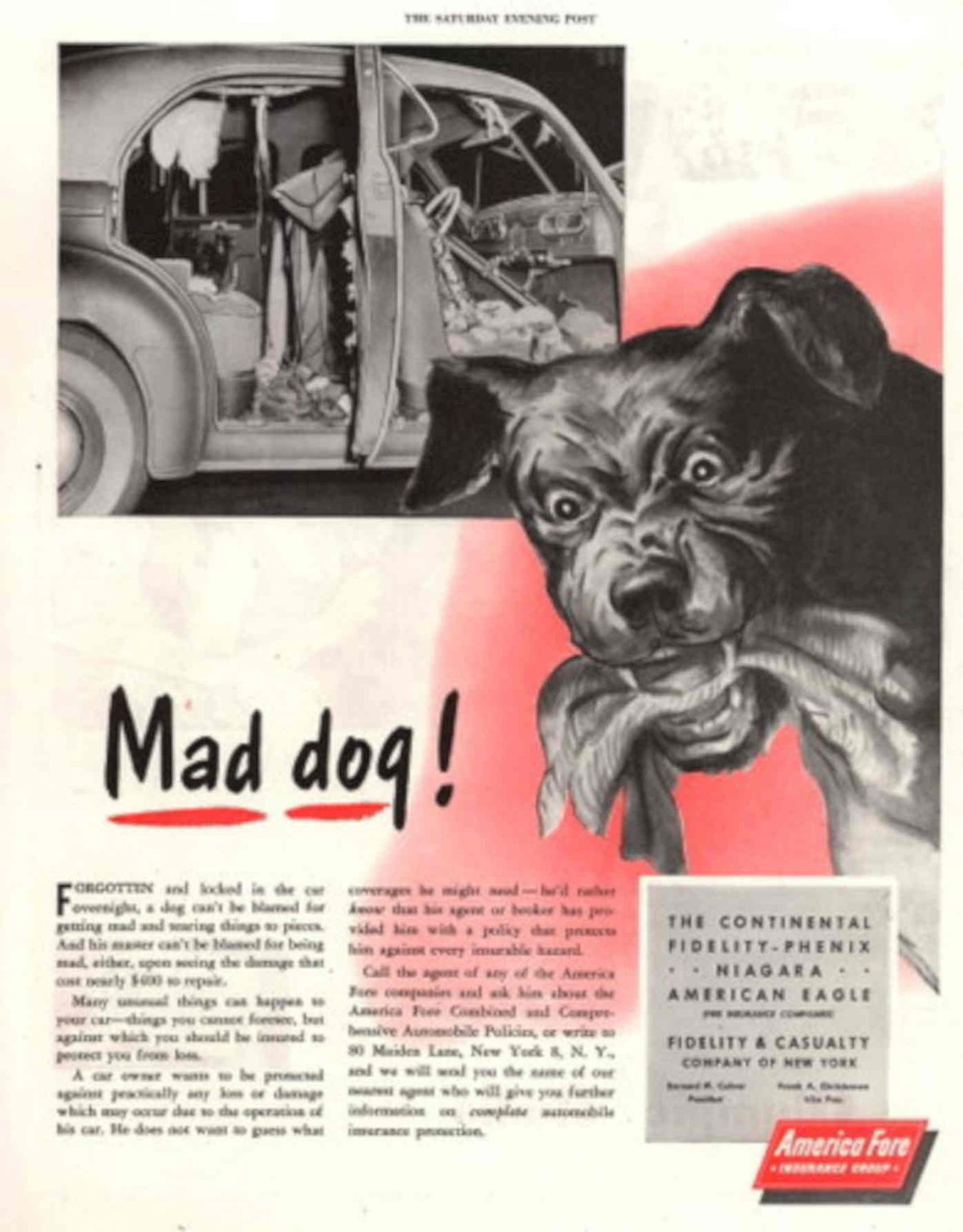 Mad Dog America 1940s Vintage Retro Advert Poster