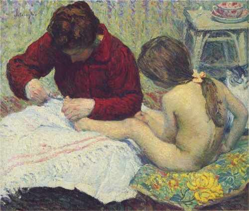 Madame Lebasque With Daughter 1900 A4 Photo Print