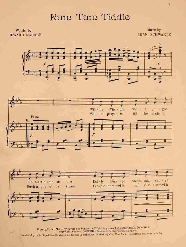 Madden & Schwartz Sheet Music 1907 Rum Tum Tiddle 1 A4 Photo Print