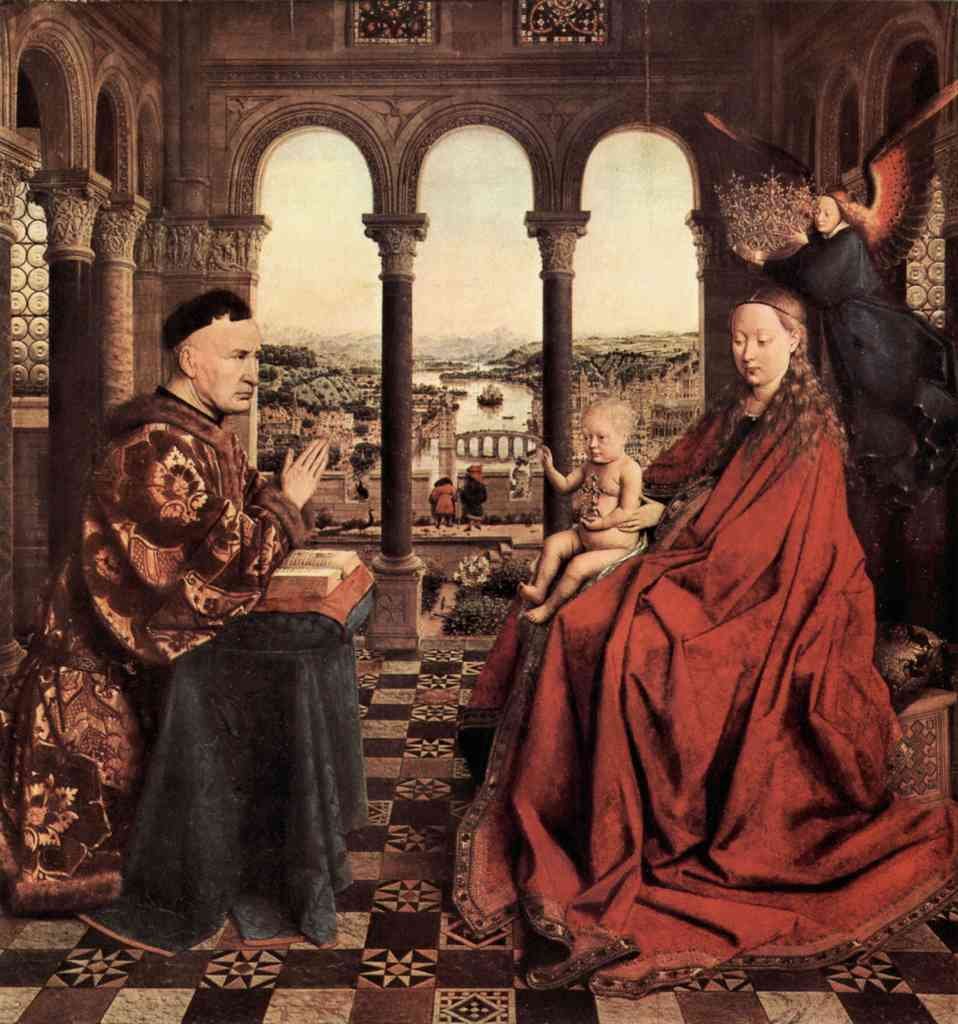 Madonna And Chancellor Nicholas Rolin Jan Van Eyck A4 Photo Print