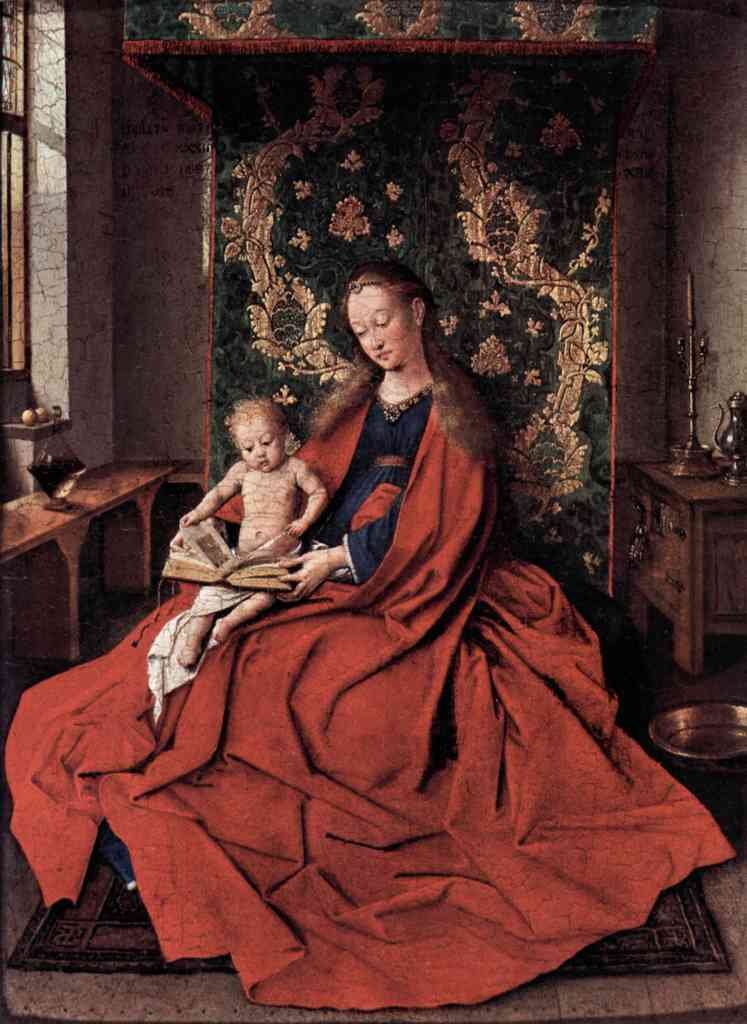 Madonna And Child Reading Jan Van Eyck A4 Photo Print