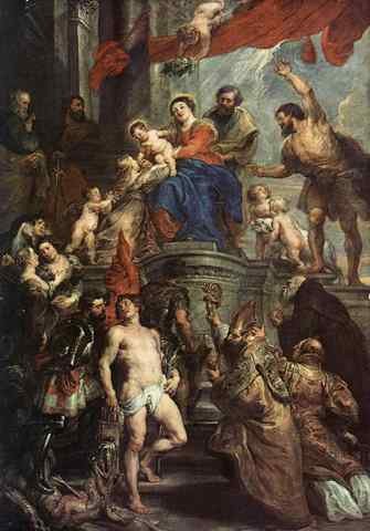 Madonna Enthroned with Child and Saints A4 Photo Print