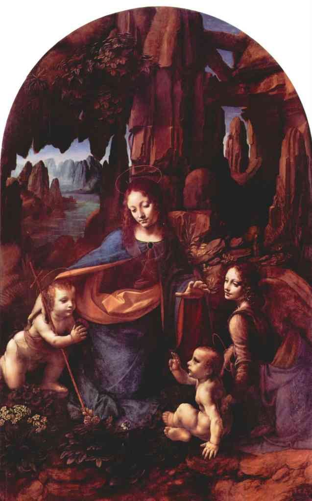 Madonna In The Rock Cave Da Vinci A4 Photo Print