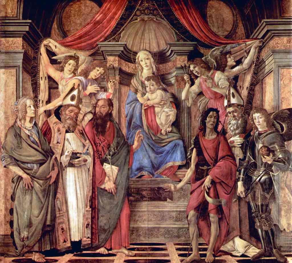 Madonna Throne Of Angels And Saints Botticelli A4 Photo Print