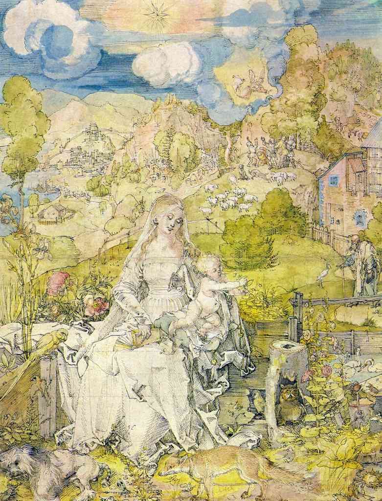 Madonna With The Many Animals Durer A4 Photo Print