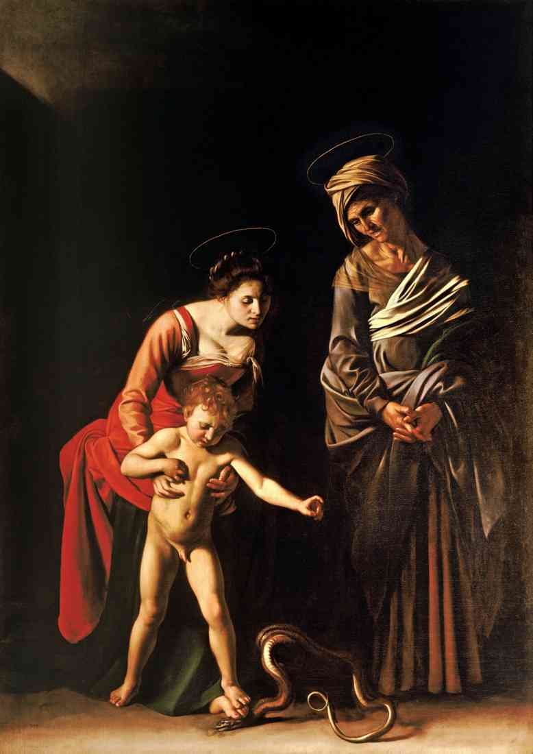 Madonna and Child with St Anne Caravaggio A4 Photo Print
