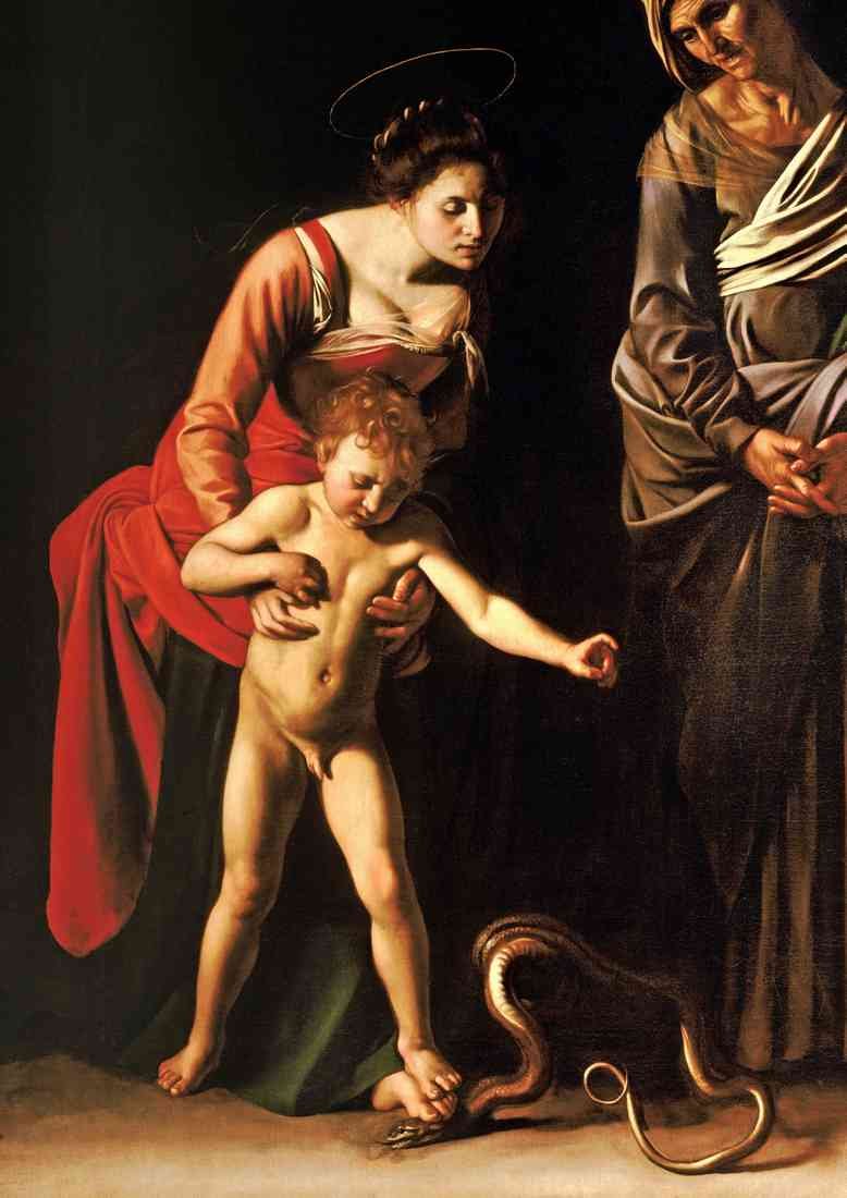 Madonna and Child with St Anne Caravaggio CROP A4 Photo Print