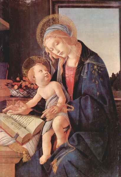 Madonna teaches the child Jesus by Botticelli A4 Photo Print