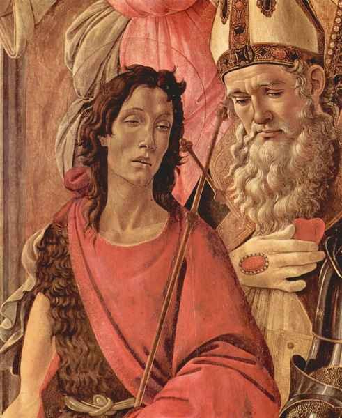 Madonna throne of angels and saints Detail by Botticelli A4 Photo Print