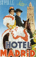 Madrid Luggage Label Vintage A4 Photo Print