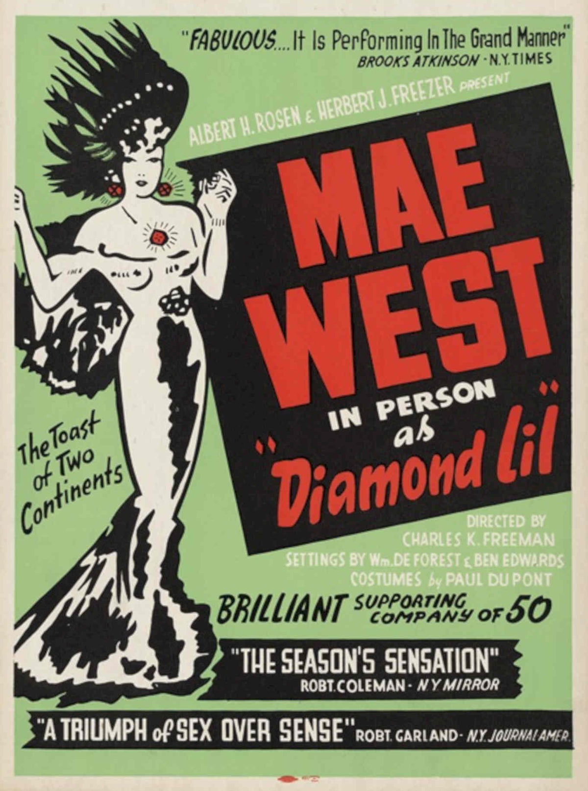Mae West DiamondThearte Vintage Retro Advert Poster