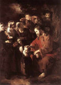 Maes Nicolaes Christ Blessing The Children A4 Photo Print