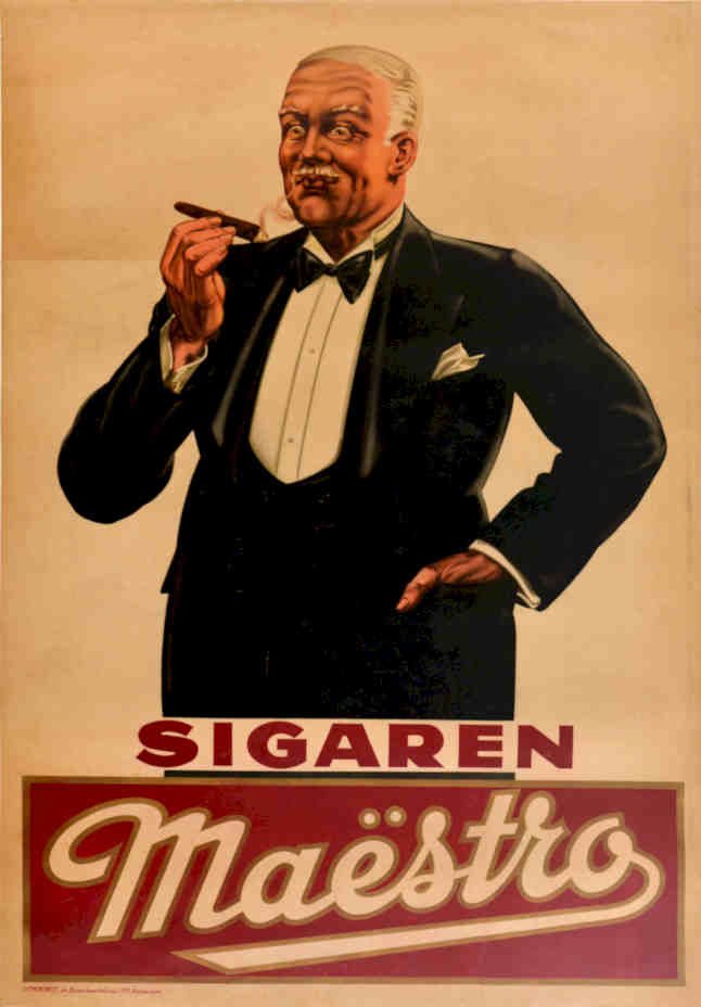 Maestro Cigars Vintage Vintage Retro Advert Poster A4 Photo Print