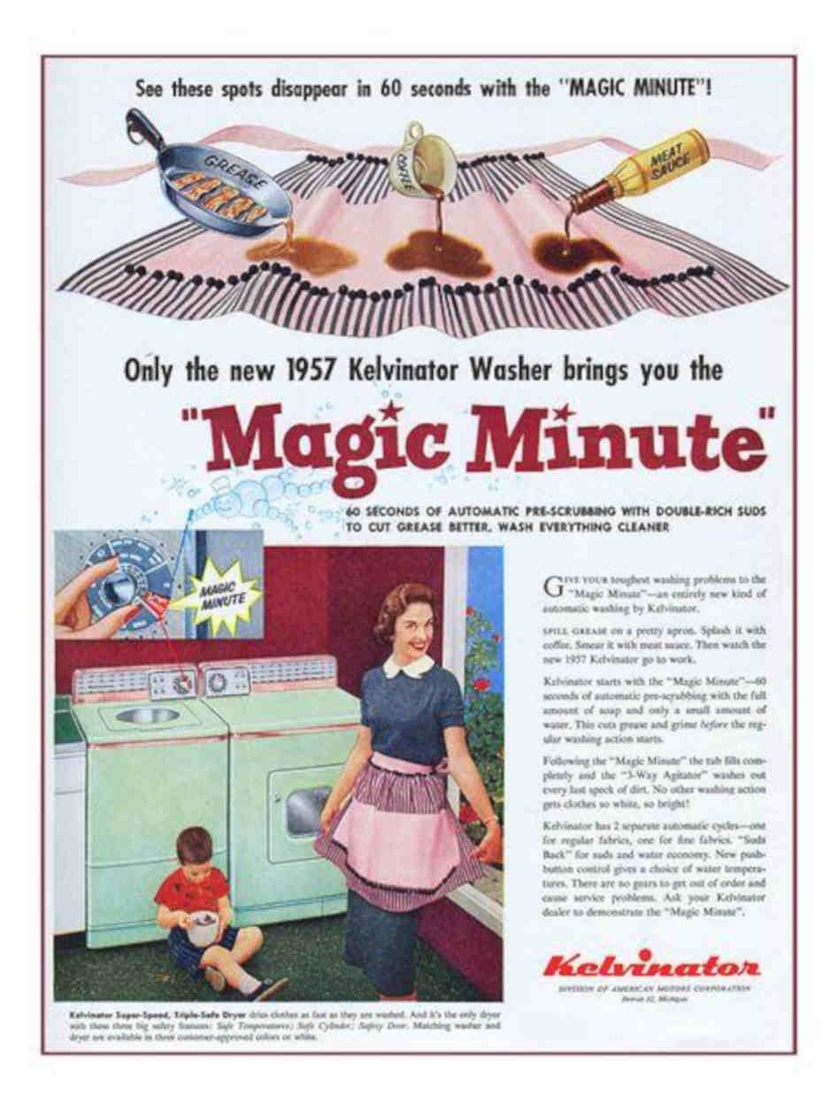 Magic Minute Washing Machine 1957 Vintage Retro Advert Poster A4 Photo Print