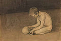 Magnus Enckell magnus enckell boy with skull Art A4 Photo Print