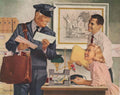 Mail Delivery Office 1950s Vintage Retro Advert Poster