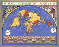 Mail Steamboat Routes Vintage Retro Advert Poster