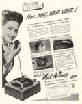 Mail Voice Device 1940s Vintage Retro Advert Poster