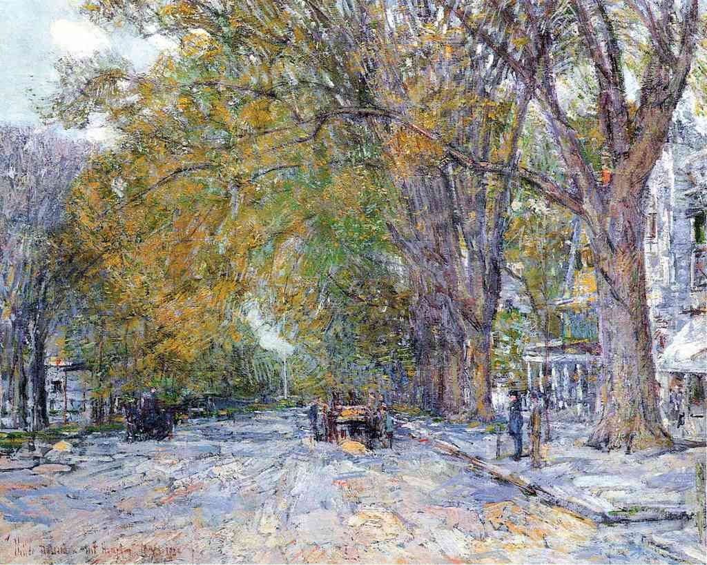Main Street East Hampton Hassam Impressionism American A4 Photo Print