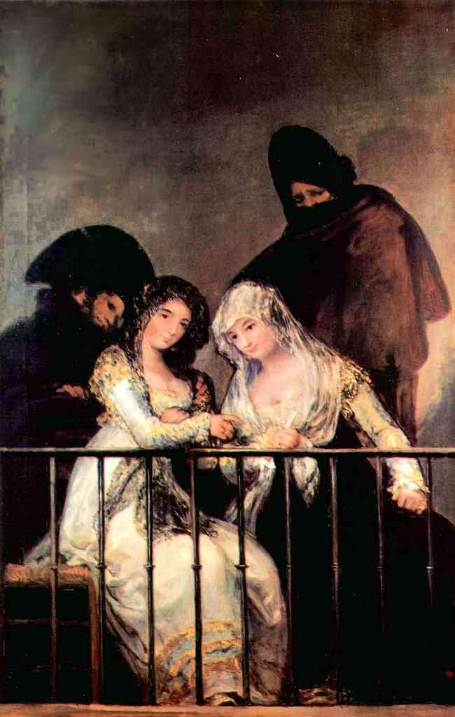 Majas On A Balcony Goya A4 Photo Print