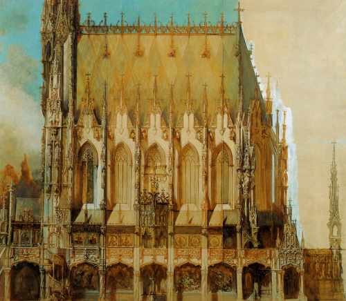Makart Hans Gotische Grabkirche St Michael Seitenansicht A4 Photo Print
