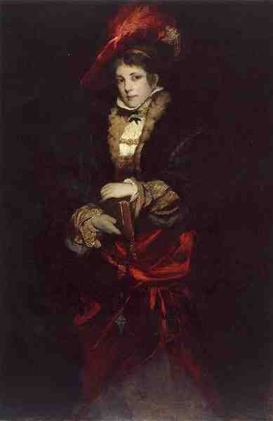 Makart Hans Portrait Of A Lady With Red Plumed Hat 5 A4 Photo Print