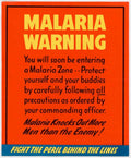 Malaria Warning Zone American World War II Advert Poster
