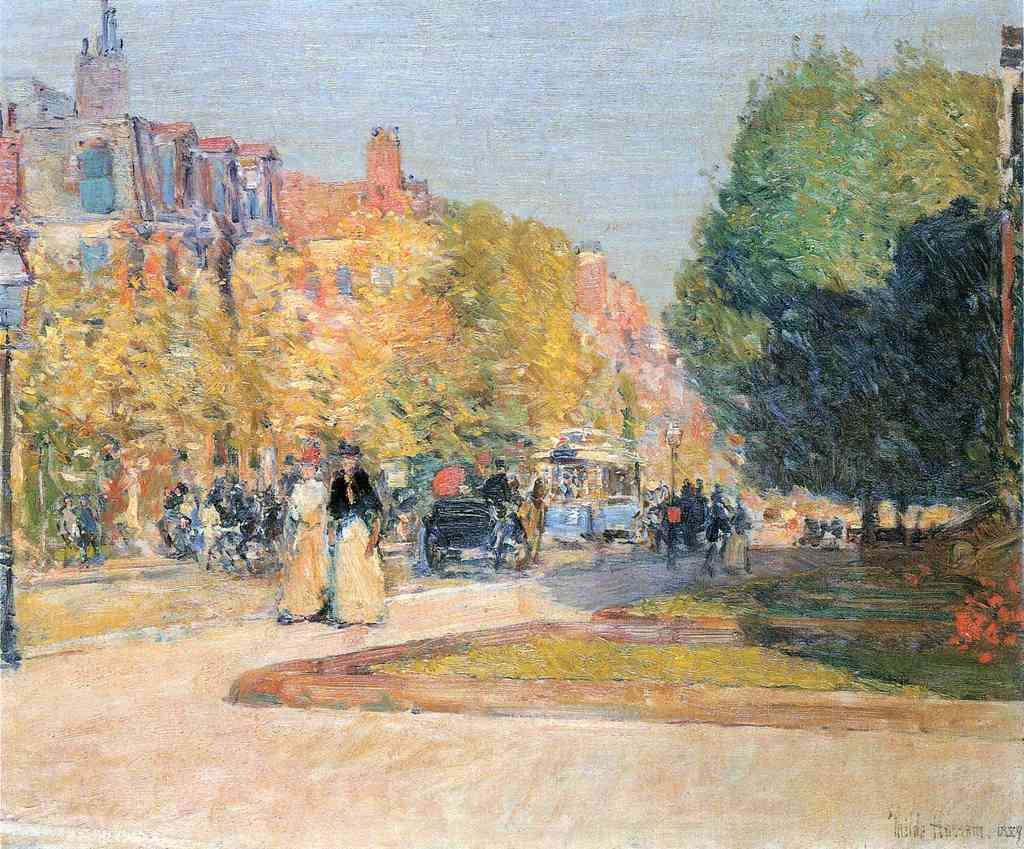 Malborough Street Boston Hassam Impressionism American A4 Photo Print