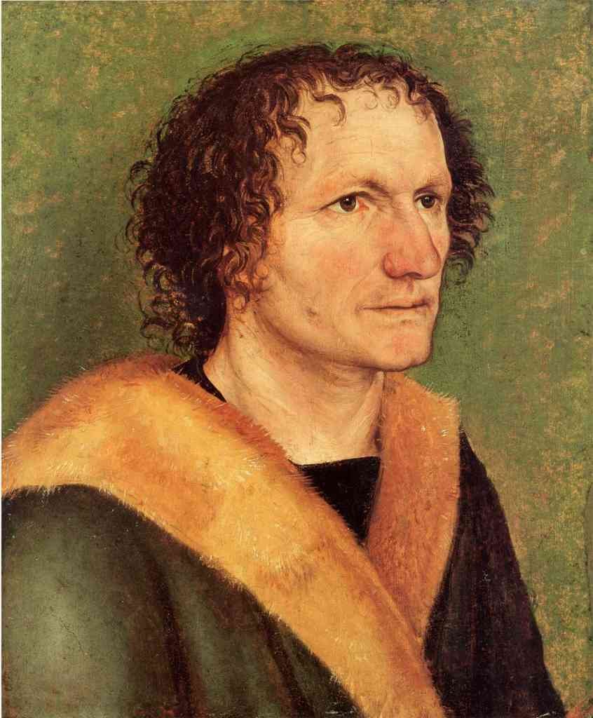 Male Portrait In Front A Green Background Durer A4 Photo Print