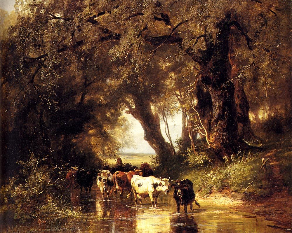 Mali Christian Cattle Watering Art A4 Photo Print