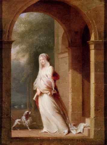 Mallet Jean Baptiste A Young Woman Standing In An Archway A4 Photo Print